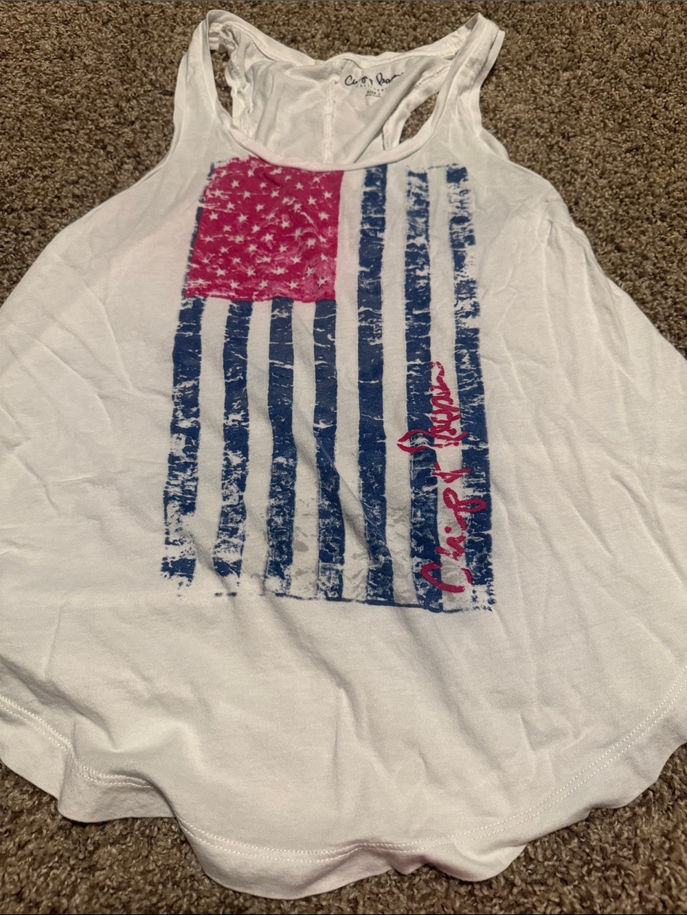 Patriotic Chip & Pepper racerback tank top (S) - EUC!